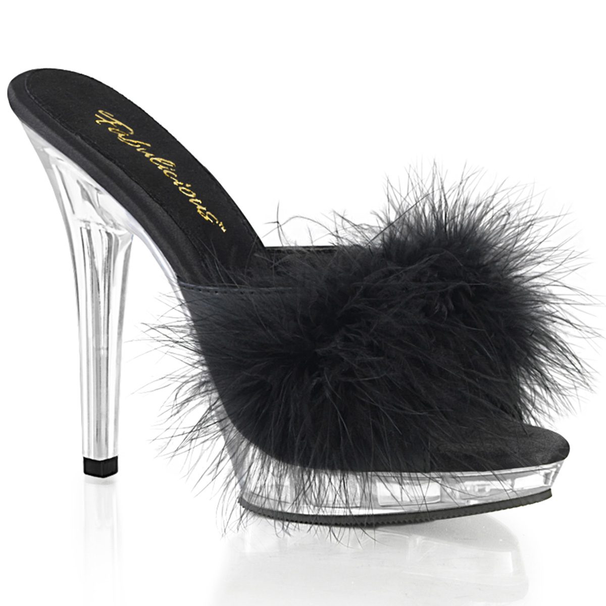 LIP-101-8 Pantofle s černým chmýřím | LIP-101-8 Fabulicious