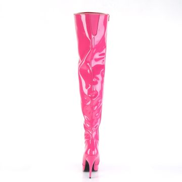 SEDUCE-3010 Tmavě růžové stehenní kozačky Pleaser - zadní pohled