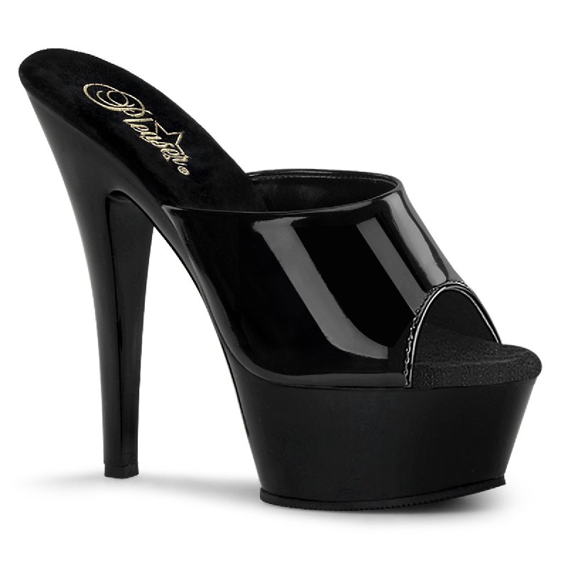 KISS-201 Černé pantofle Pleaser