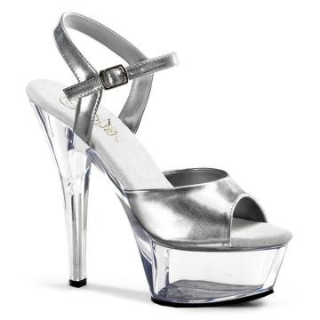 KISS-209 Stříbrné taneční sandály Pleaser KISS-209 Stříbrné taneční sandály Pleaser