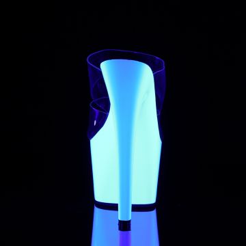 ADORE-702UV Svítící bílé sexy boty Pleaser - zadní pohled ADORE-702UV Svítící bílé sexy boty Pleaser - zadní pohled