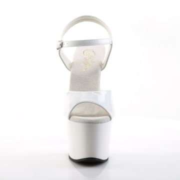 SKY-309 Bílé sexy sandály Pleaser - přední pohled SKY-309 Bílé sexy sandály Pleaser - přední pohled
