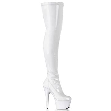 Kozačky na platformě ADORE-3000 Bílé sexy Pleaser