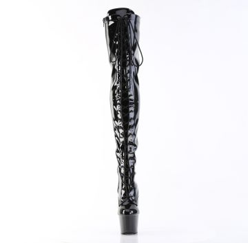 ADORE-3023 Černé sexy kozačky Pleaser - přední pohled