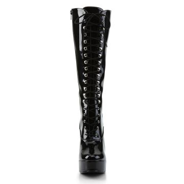 ELECTRA-2020 Černé kozačky Pleaser - přední pohled ELECTRA-2020 Černé kozačky Pleaser - přední pohled