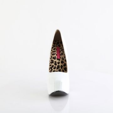 TEEZE-06 Bílé sexy lodičky Bordello - přední pohled TEEZE-06 Bílé sexy lodičky Bordello - přední pohled