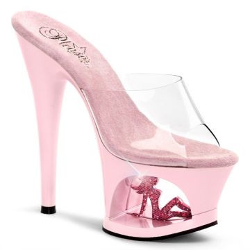 MOON-701TG Růžová sexy obuv na podpatku a moderní platformě Pleaser MOON-701TG Růžová sexy obuv na podpatku a moderní platformě Pleaser