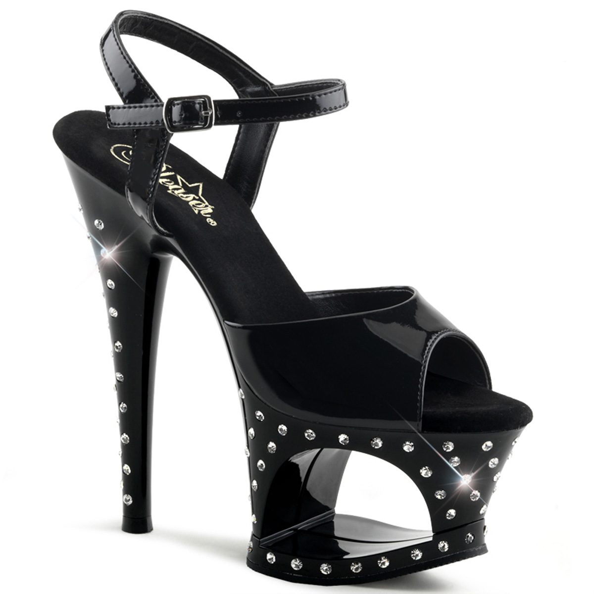 MOON-709SDT Sexy černá obuv pro tanec na tyči | MOON-709SDT Pleaser