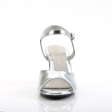 BELLE-309 Stříbrné sandály Fabulicious - přední pohled BELLE-309 Stříbrné sandály Fabulicious - přední pohled