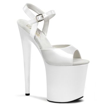 Obuv skladem FLAMINGO-809 Bílé sexy boty Pleaser