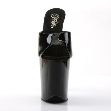 FLAMINGO-801 Černé pantofle Pleaser Pleaser - přední pohled FLAMINGO-801 Černé pantofle Pleaser Pleaser - přední pohled