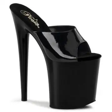 FLAMINGO-801 Černé pantofle Pleaser