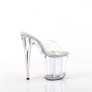 FLAMINGO-801 Sexy průhledné pantofle Pleaser - vnější pohled