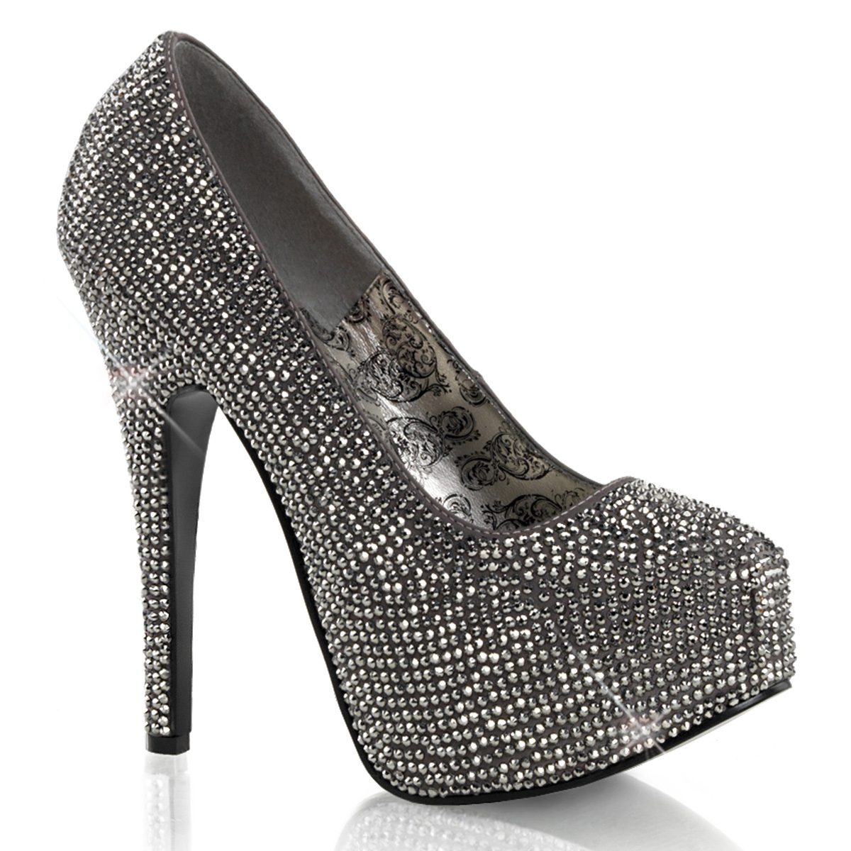 TEEZE-06R Šedivé luxusní lodičky | TEEZE-06R Bordello