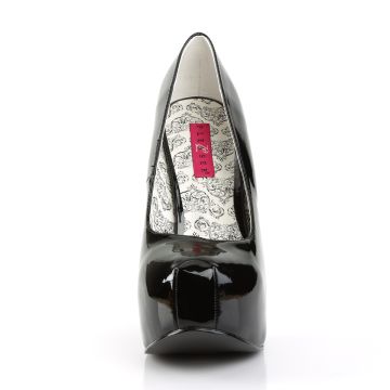 TEEZE-06W Černé lodičky Pleaser Pink Label - přední pohled