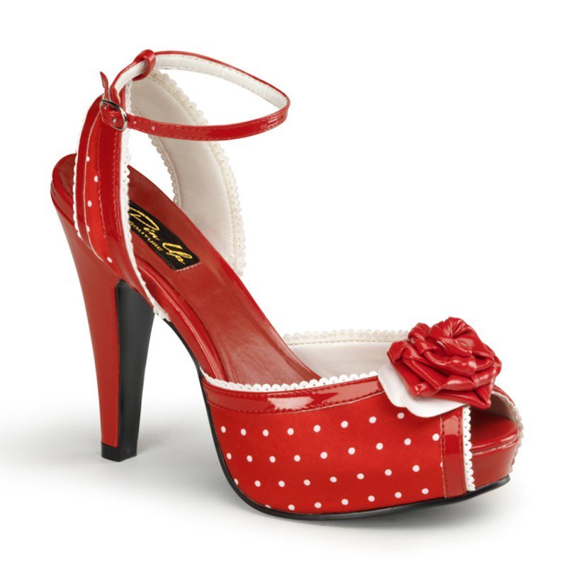 BETTIE-06 Červené retro sandály