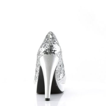 BETTIE-10 Stříbrné lodičky Pin Up Couture - zadní pohled