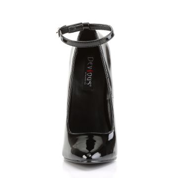 DAGGER-12 Černé fetiš lodičky Devious - přední pohled