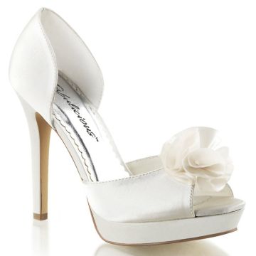 Boty na středním podpatku LUMINA-34 Bílé svatební Fabulicious