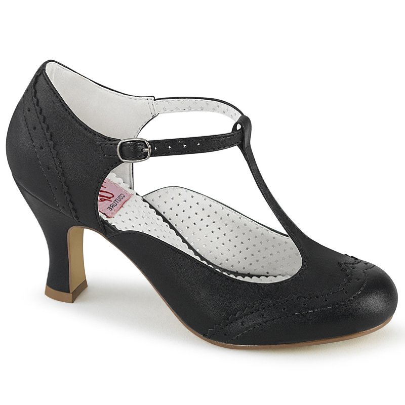 FLAPPER-26 Černé retro lodičky