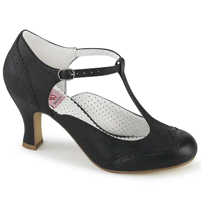 FLAPPER-26 Černé retro lodičky