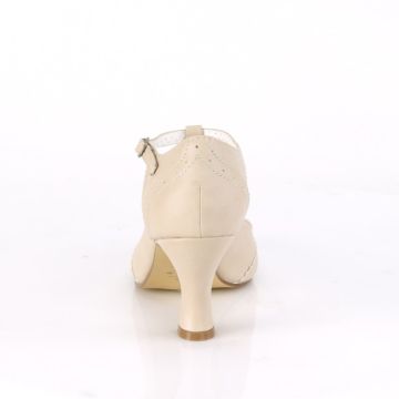 FLAPPER-26 Krémové retro lodičky Pin Up Couture - zadní pohled