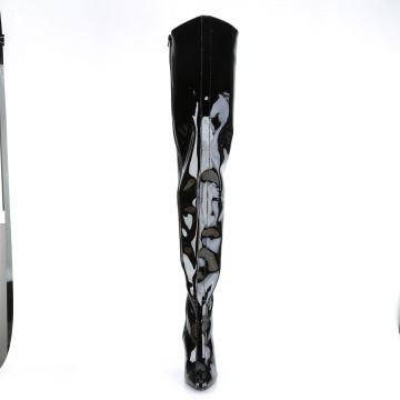 SEDUCE-4010 Černé erotické kozačky Pleaser - přední pohled SEDUCE-4010 Černé erotické kozačky Pleaser - přední pohled