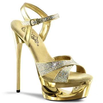 Zlaté boty ECLIPSE-619G sandály Pleaser