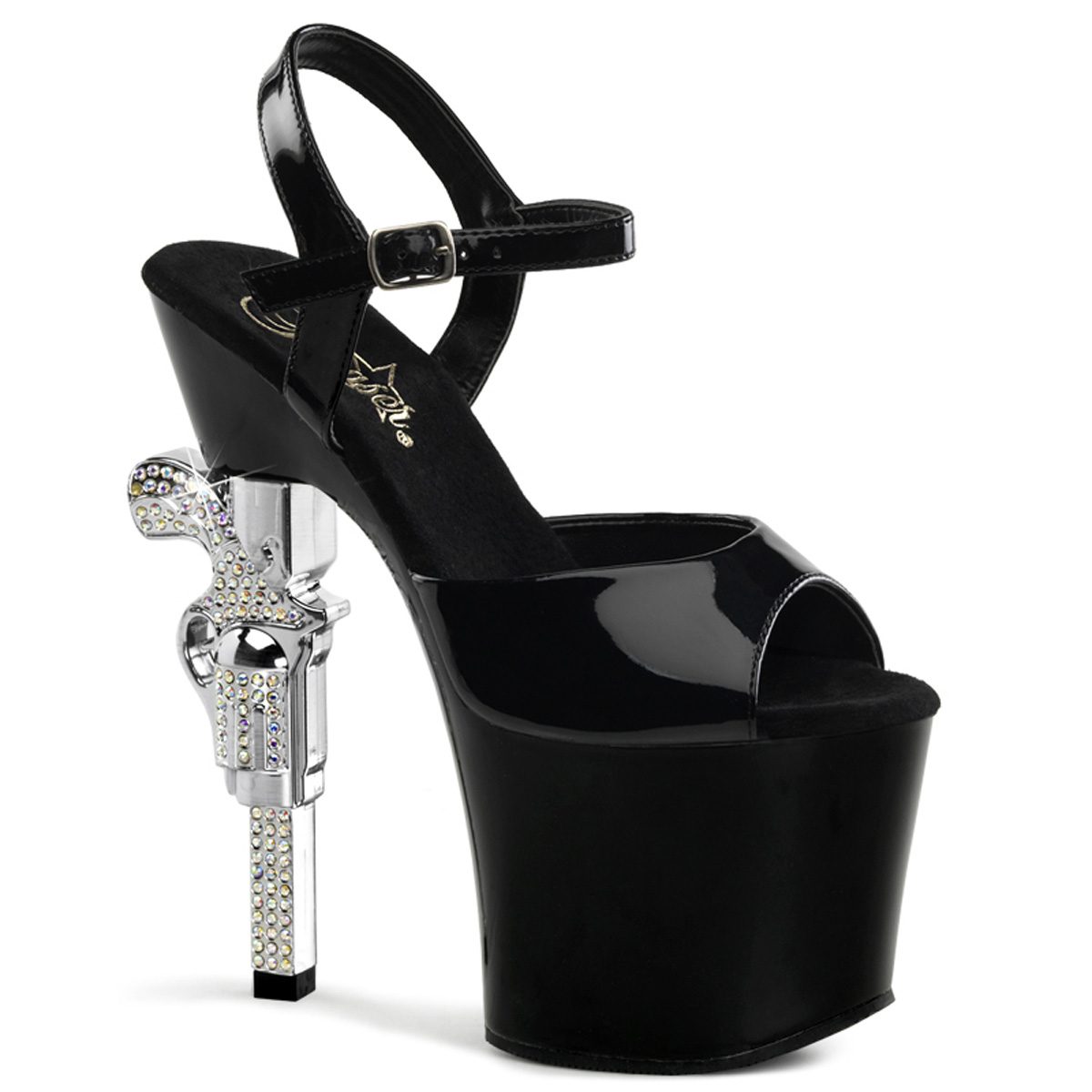 REVOLVER-709 Černé sexy boty | REVOLVER-709 Pleaser