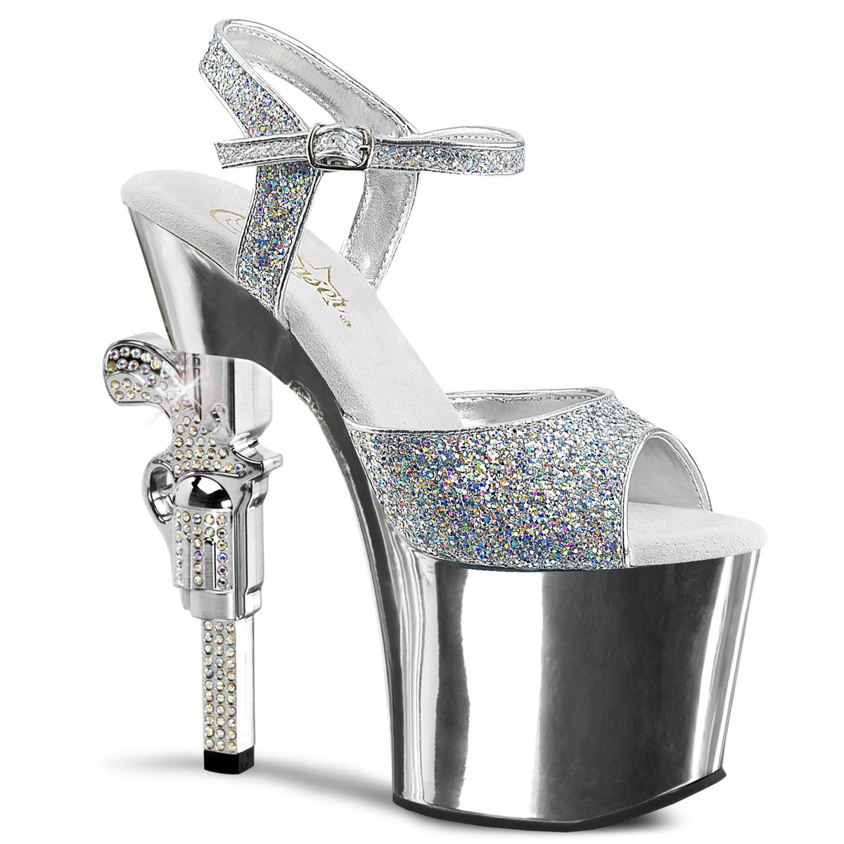 REVOLVER-709G Stříbrné sexy boty | REVOLVER-709G Pleaser