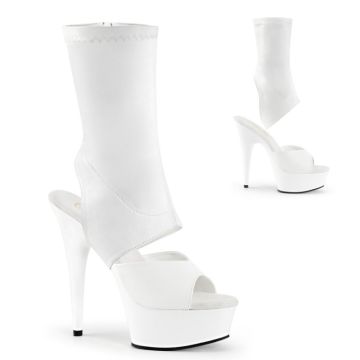Kozačky DELIGHT-1022 Bílé sexy boty Pleaser