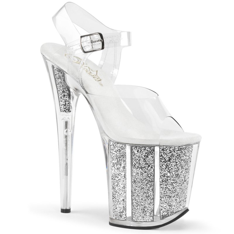 FLAMINGO-808G Stříbrné sexy boty