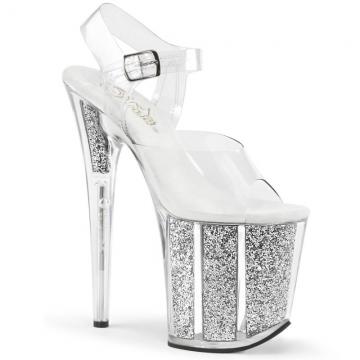 FLAMINGO-808G Stříbrné sexy boty