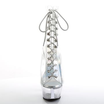 KISS-1016C Průhledné go-go boty Pleaser - přední pohled