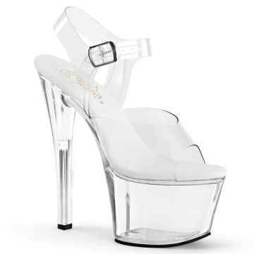 Obuv skladem SKY-308VL Průhledné sexy sandály Pleaser