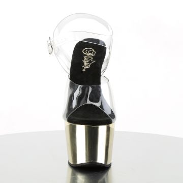 ADORE-708 Sexy zlaté sandály Pleaser - přední pohled ADORE-708 Sexy zlaté sandály Pleaser - přední pohled