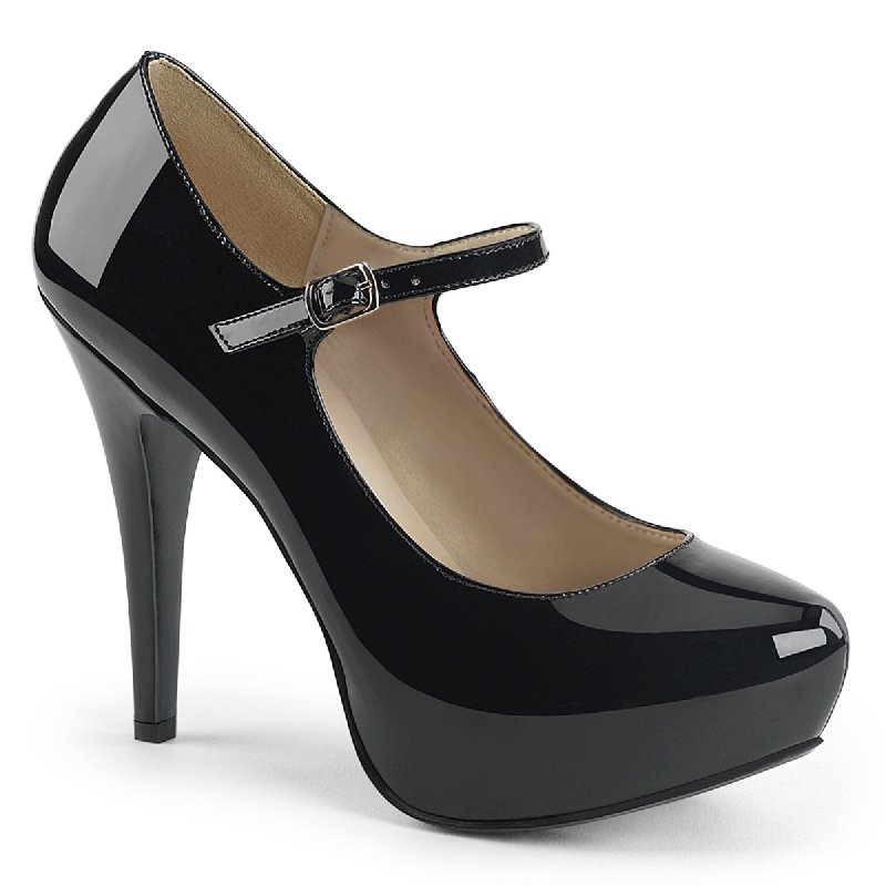 CHLOE-02 Černé retro lodičky