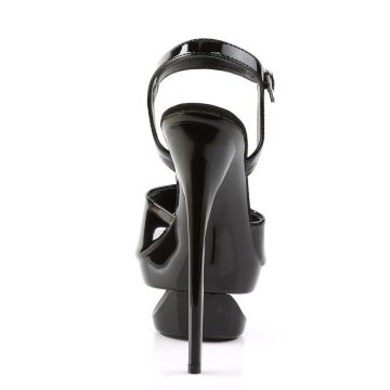 ECLIPSE-609 Černé sexy sandály na jehle Pleaser - zadní pohled ECLIPSE-609 Černé sexy sandály na jehle Pleaser - zadní pohled