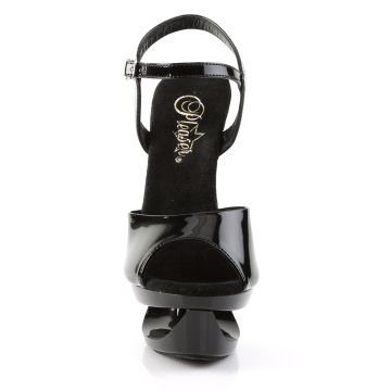 ECLIPSE-609 Černé sexy sandály na jehle Pleaser - přední pohled ECLIPSE-609 Černé sexy sandály na jehle Pleaser - přední pohled