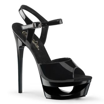 ECLIPSE-609 Černé sexy sandály na jehle Pleaser ECLIPSE-609 Černé sexy sandály na jehle Pleaser