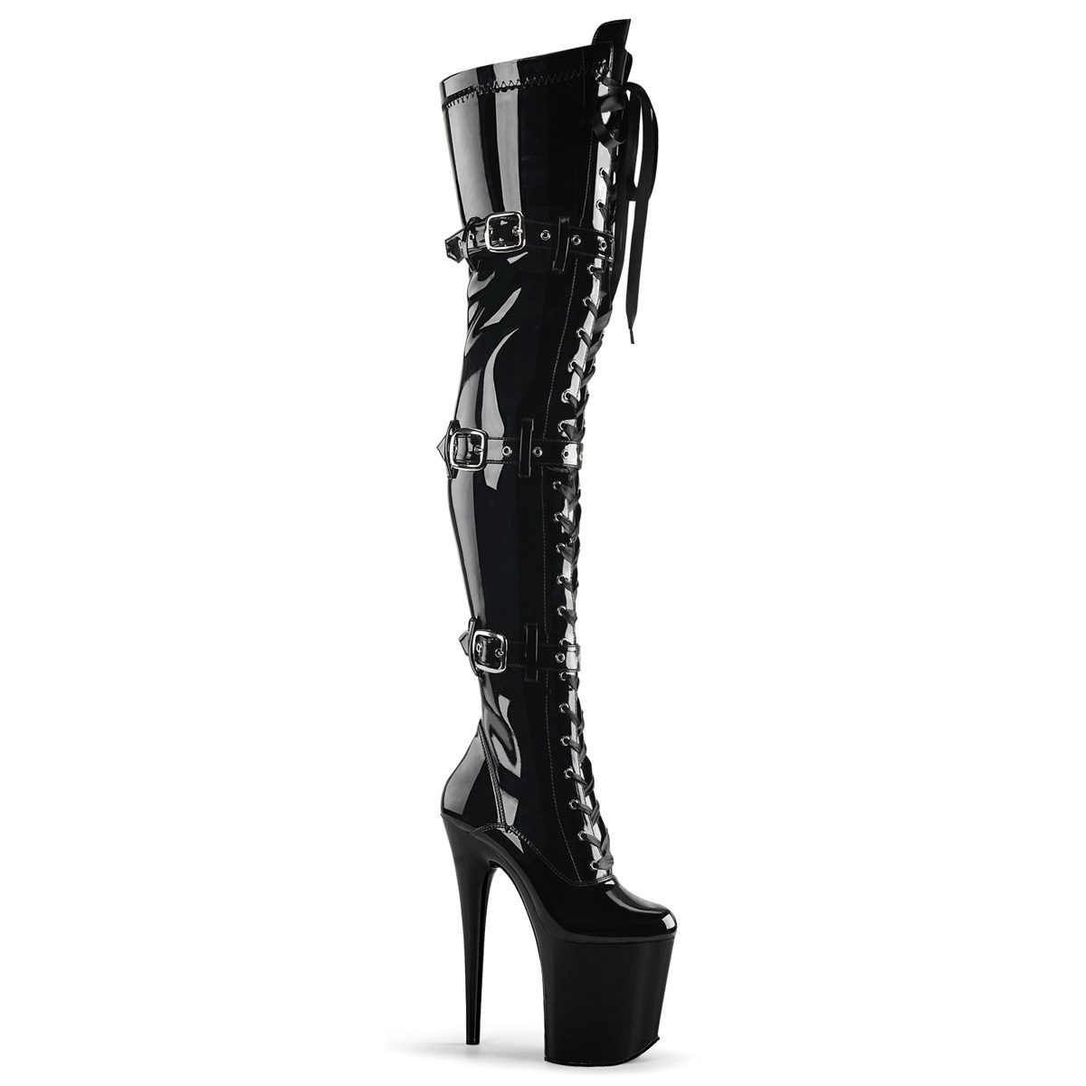 FLAMINGO-3028 Černé erotické kozačky | FLAMINGO-3028 Pleaser