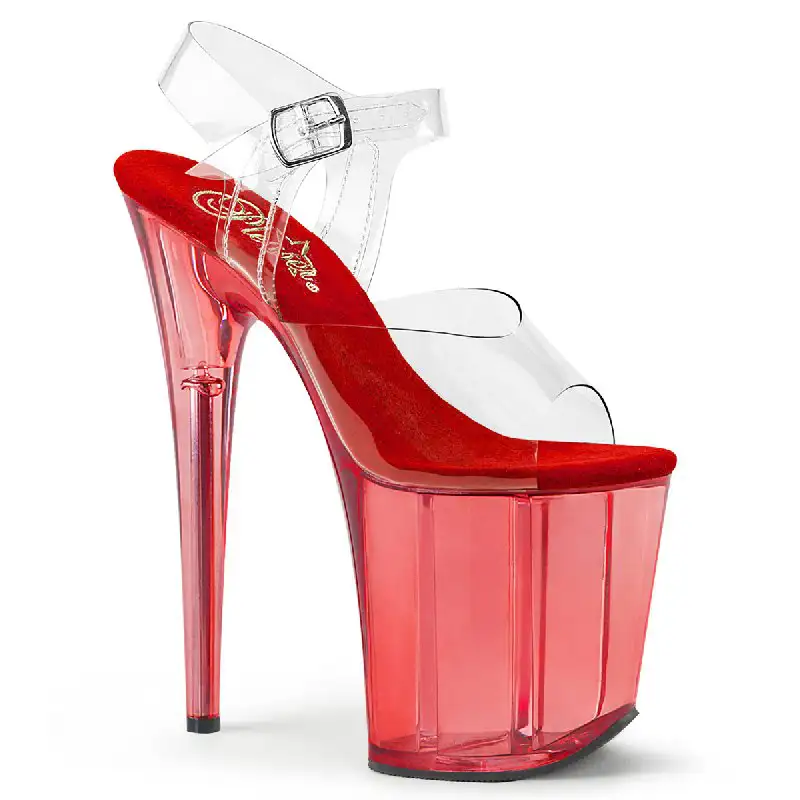 FLAMINGO-808T Červené sandály Pleaser