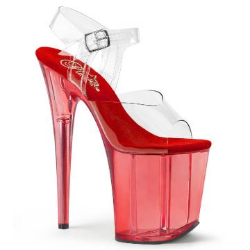 FLAMINGO-808T Červené sandály Pleaser