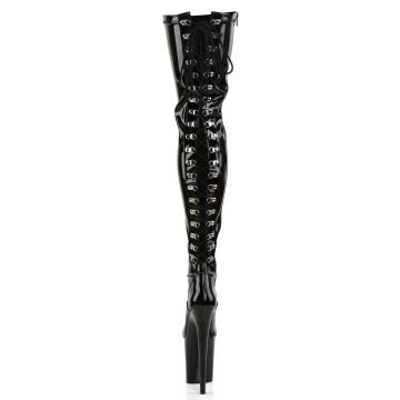 FLAMINGO-3063 Erotické černé kozačky Pleaser - zadní pohled FLAMINGO-3063 Erotické černé kozačky Pleaser - zadní pohled