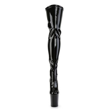 FLAMINGO-3063 Erotické černé kozačky Pleaser - přední pohled FLAMINGO-3063 Erotické černé kozačky Pleaser - přední pohled