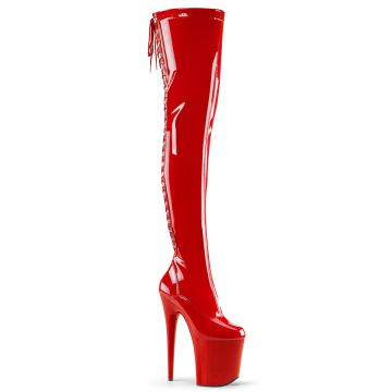 Erotické kozačky FLAMINGO-3063 červené Pleaser