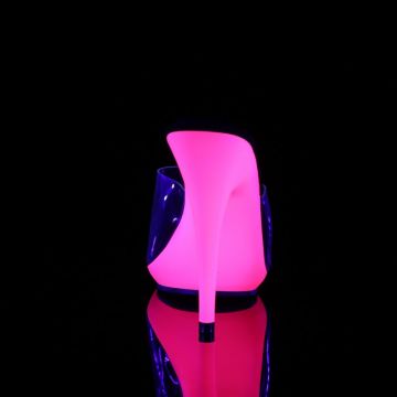 POISE-501UV Růžové svítící pózovací pantofle Pleaser - zadní pohled POISE-501UV Růžové svítící pózovací pantofle Pleaser - zadní pohled