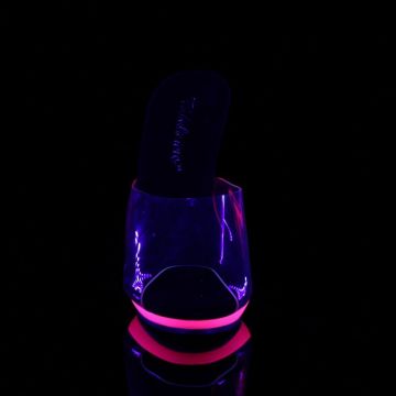 POISE-501UV Růžové svítící pózovací pantofle Pleaser - přední pohled POISE-501UV Růžové svítící pózovací pantofle Pleaser - přední pohled