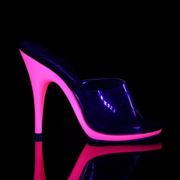 POISE-501UV Růžové svítící pózovací pantofle Pleaser - vnější pohled POISE-501UV Růžové svítící pózovací pantofle Pleaser - vnější pohled