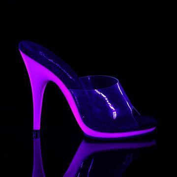 POISE-501UV Fialové svítící pozing pantofle Pleaser - zadní pohled POISE-501UV Fialové svítící pozing pantofle Pleaser - zadní pohled
